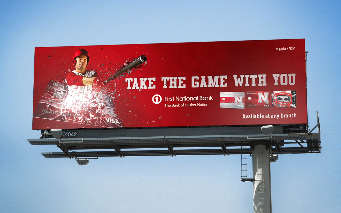 First National Bank Take the Game With You Out-of-Home Baseball Billboard