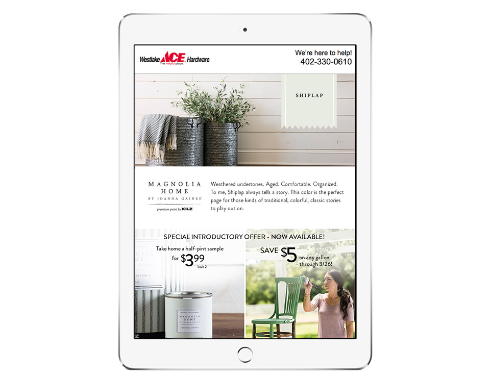Email Newsletter for Magnolia Home Paint