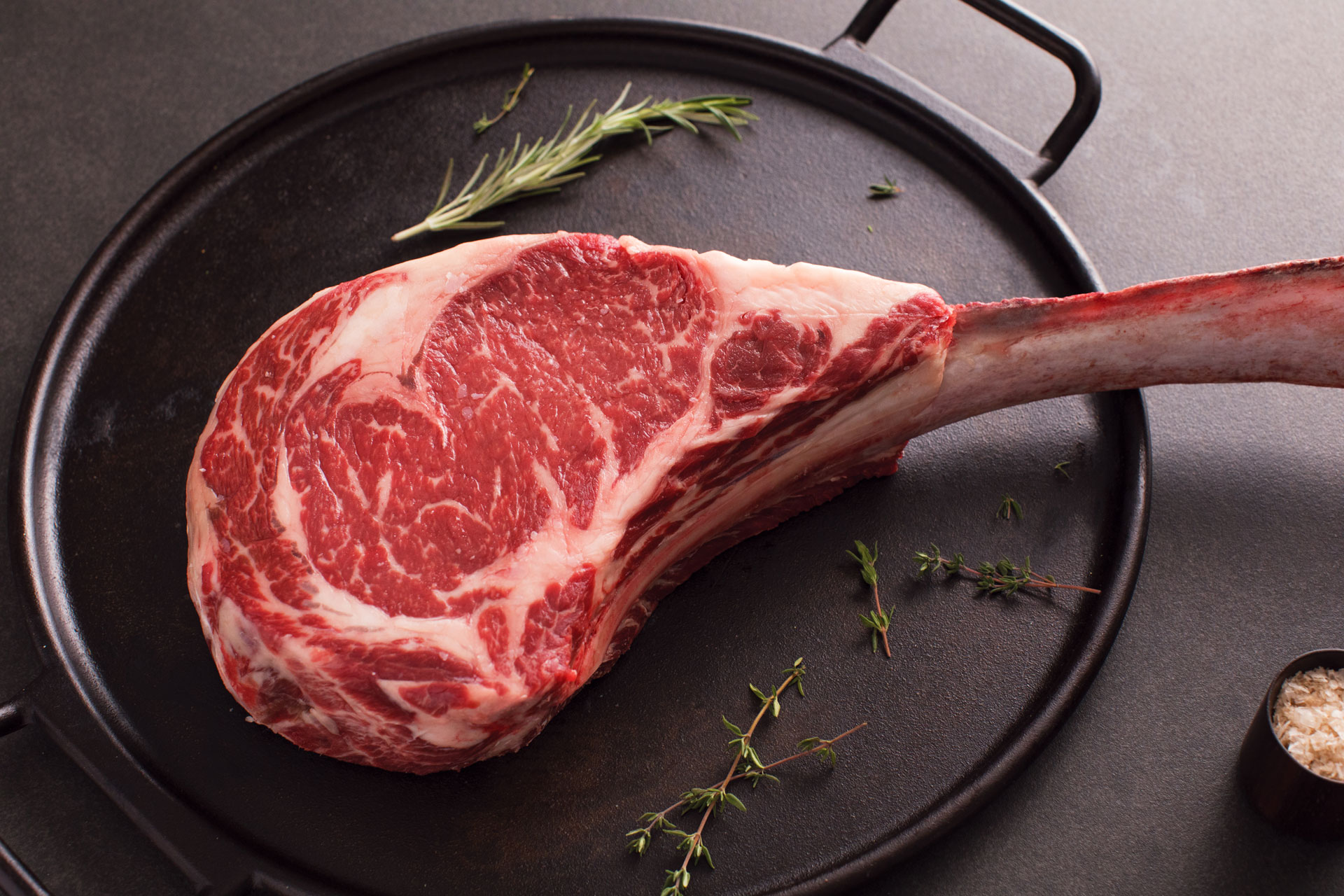 Premium Steak on a Cast Iron Pan