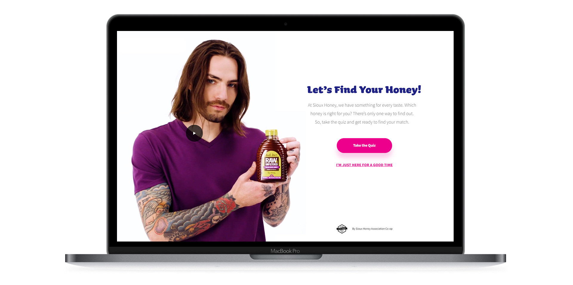 Find Your Honey Microsite Homepage on a Laptop