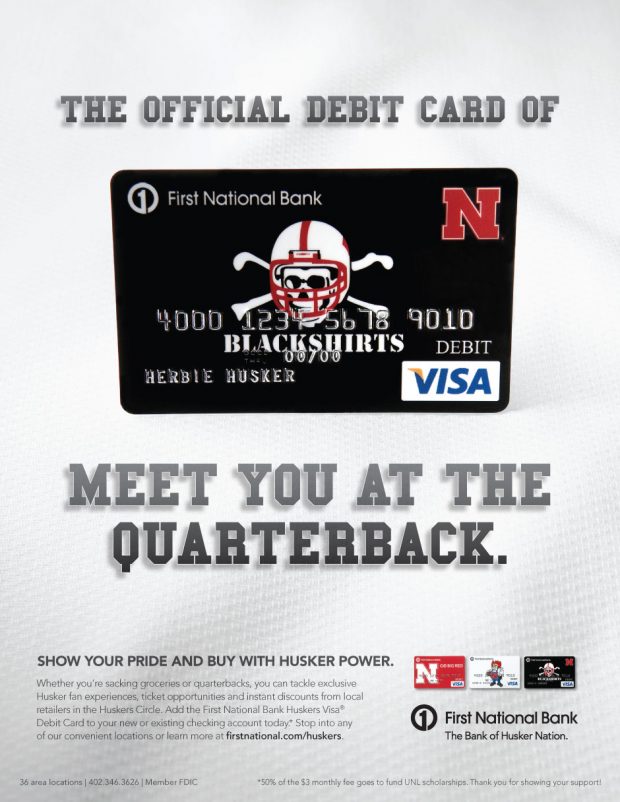 The official debit card of meet you at the quarterback.